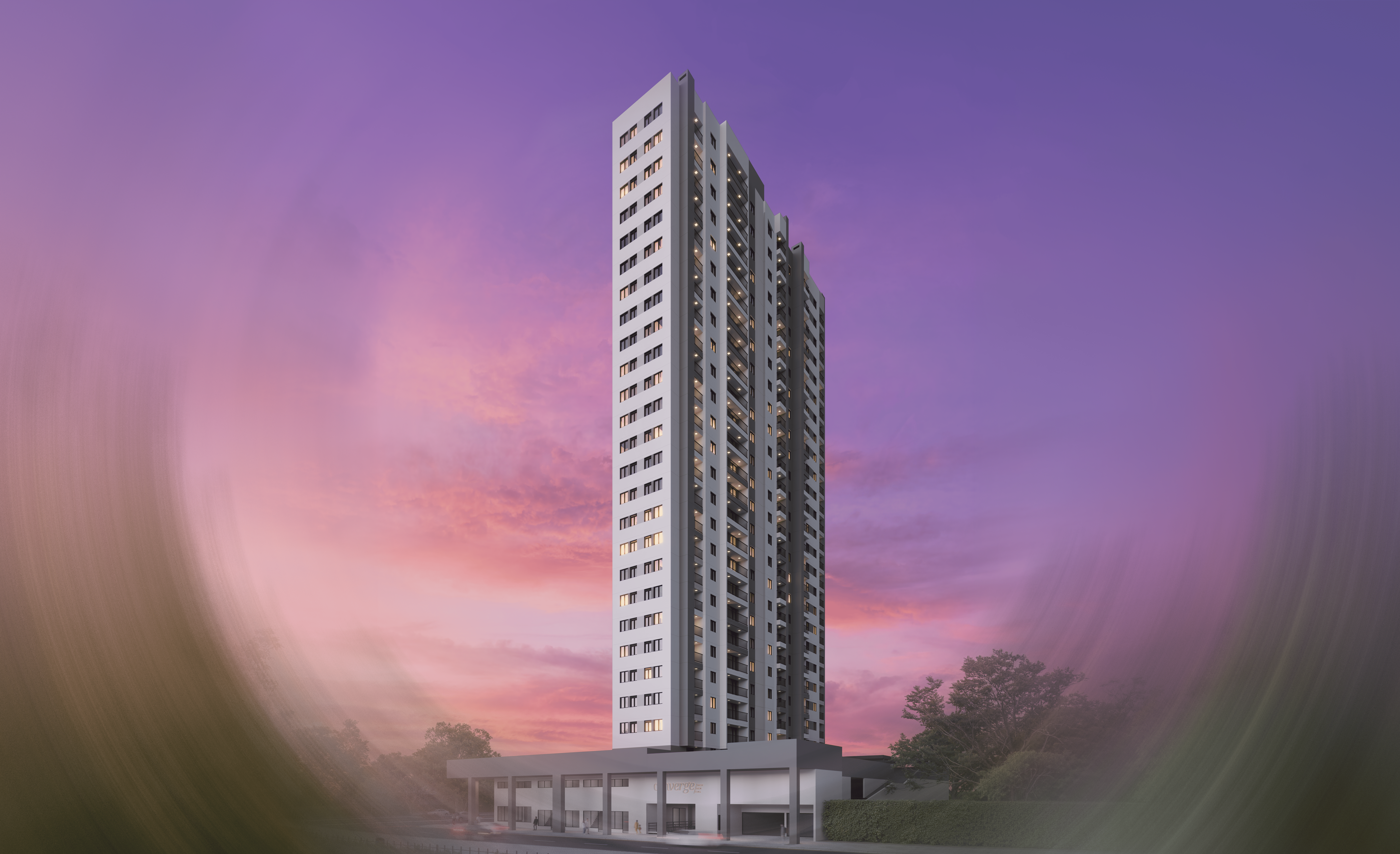 Fachada do Converge Residencial