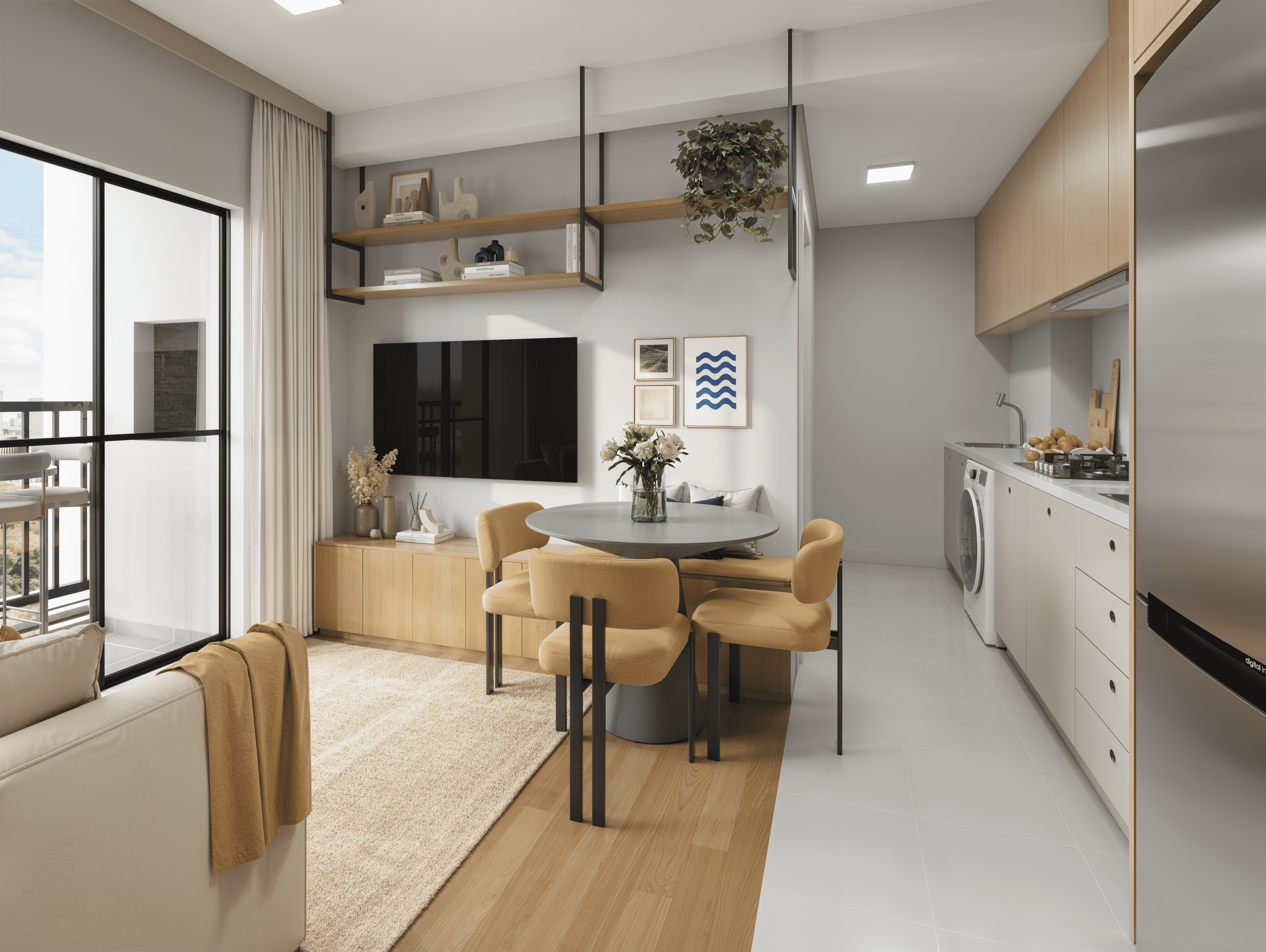 Apartamento de meio living